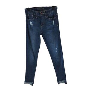 Flying Monkey Womens Distressed Skinny Jeans Size 24 Dark Wash Stretch